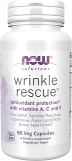 NOW Foods Solutions, Wrinkle Rescue™ Cápsulas - Mezcla con Vitaminas A, C y E, 60 Cápsulas