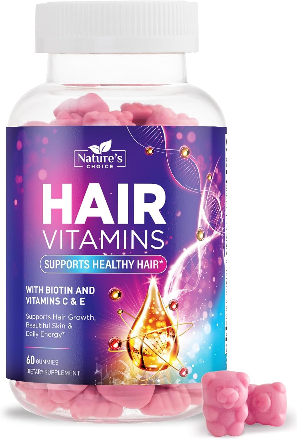 Gomitas de Biotina 5000 mcg para Cabello, Piel y Uñas - Nature's Choice