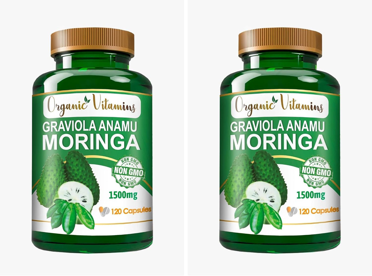 Graviola Soursop Annona muricata Anamu Moringa Green Superfood - 120 Cápsulas – Image 4