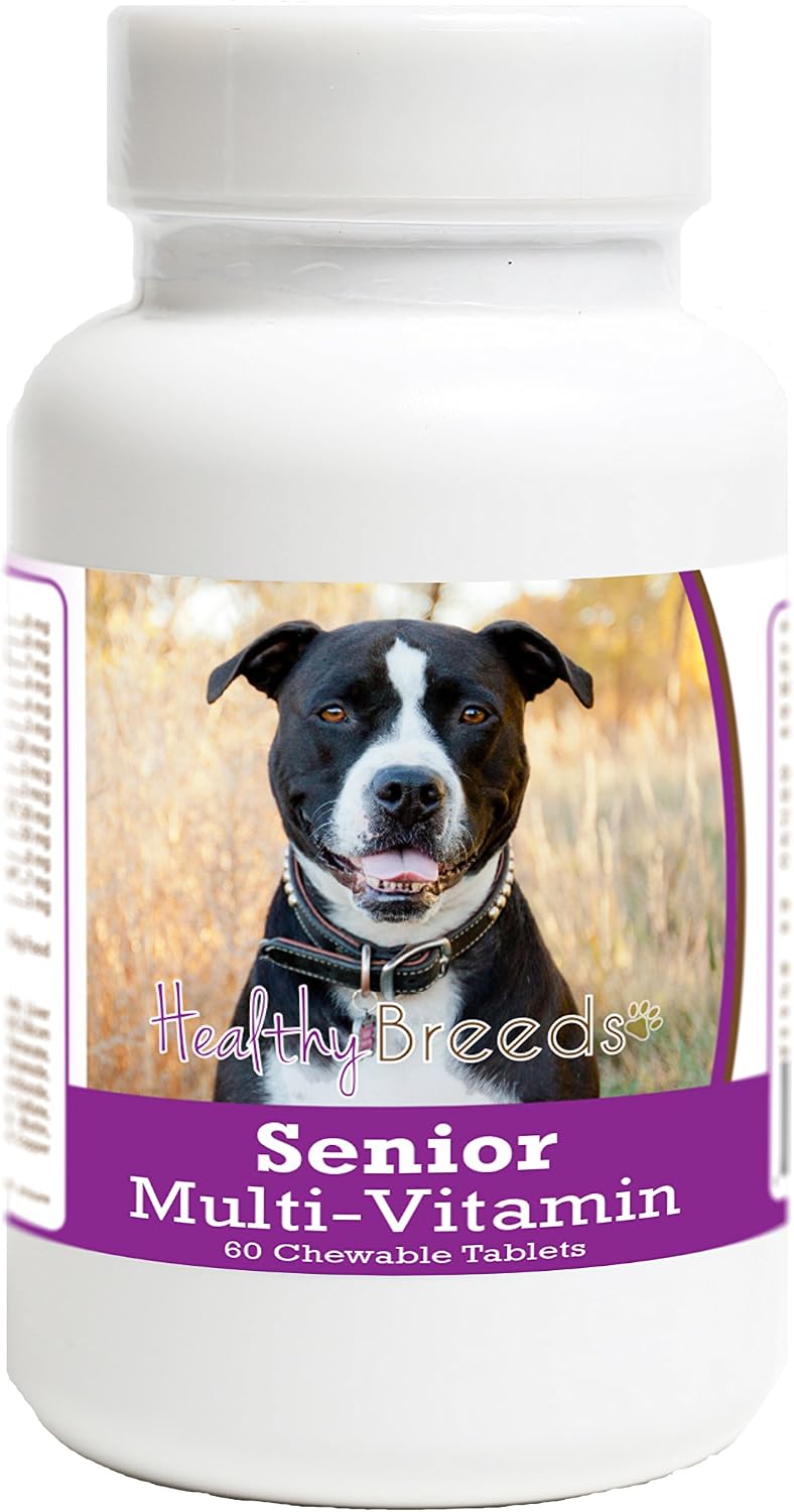 Healthy Breeds Comprimidos Multivitamínicos para Perros Senior Pit Bull 60 unidades