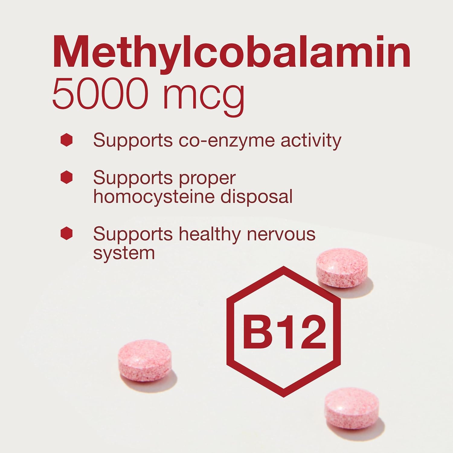 PROTOCOL FOR LIFE BALANCE Metil B12 5000mcg - Vitamina B12 para el Metabolismo de la Homocisteína - Apoya la Salud Cerebral y el Sistema Nervioso - Kosher, Halal y Vegano - 60 Pastillas