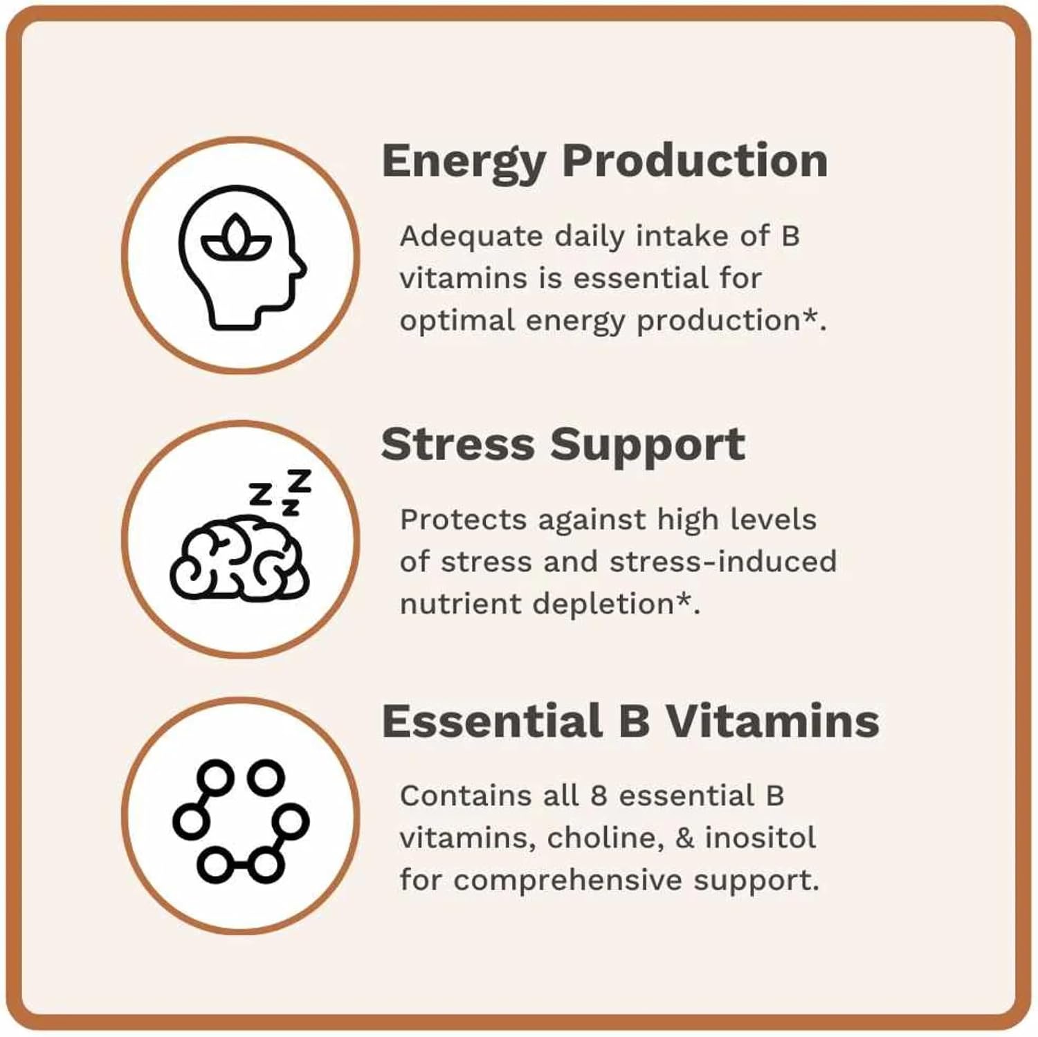 Utzy Naturals Complejo B | Vitaminas B Esenciales con Colina e Inositol | 60 Cápsulas