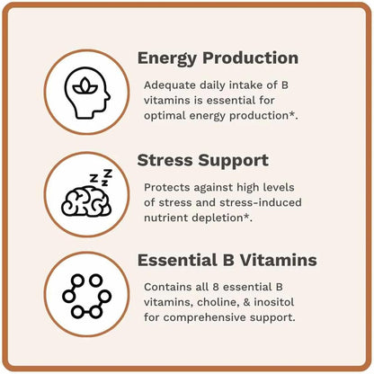 Utzy Naturals Complejo B | Vitaminas B Esenciales con Colina e Inositol | 60 Cápsulas – Image 4