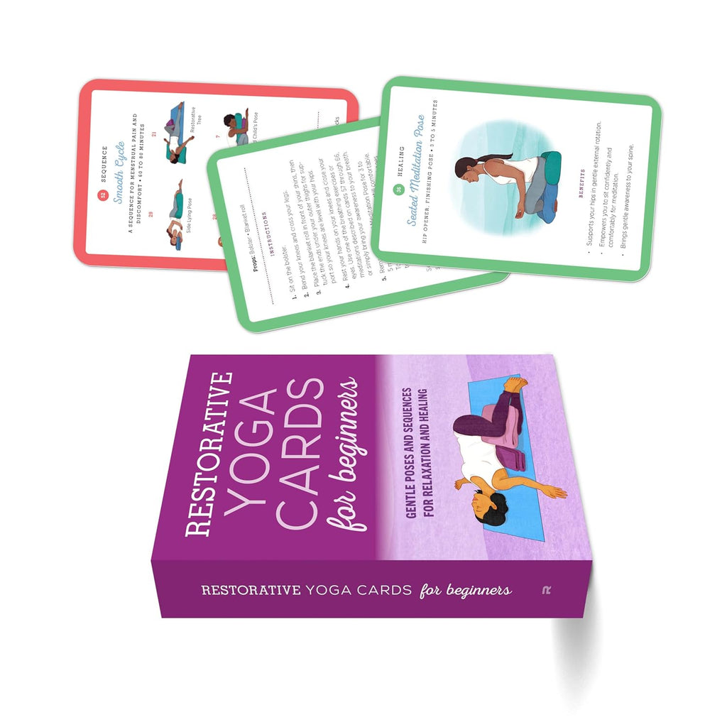 Cartas de Yoga Restaurativo para Principiantes: Posturas Suaves para la Relajación y la Sanación