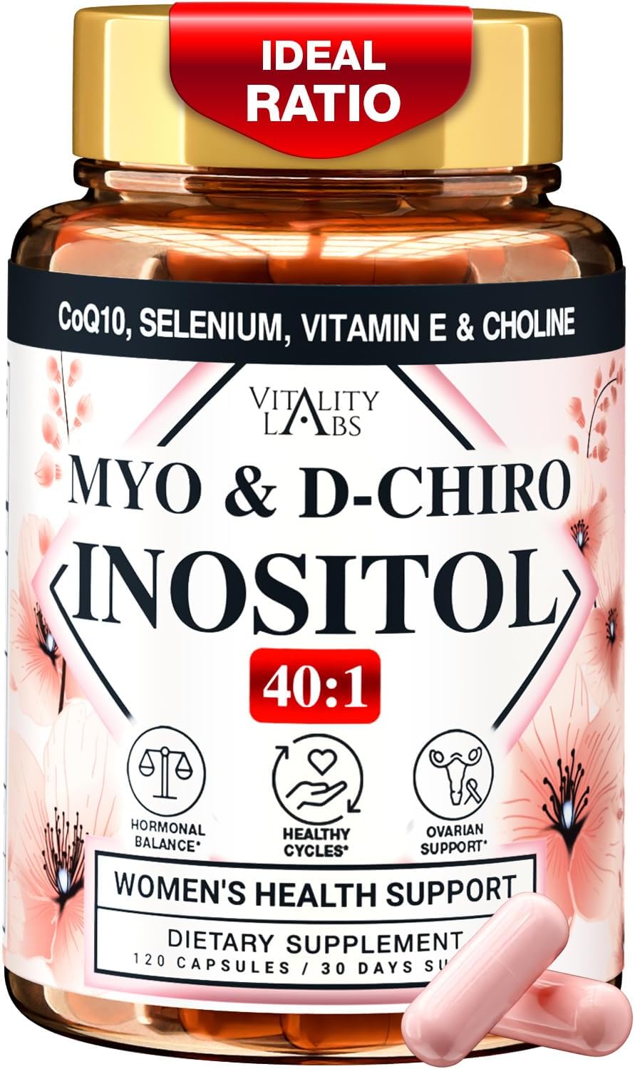 Myo-inositol & D-chiro Inositol 40:1 - Complemento para Mujer con CoQ10, Colina y Selenio - 120 Cápsulas