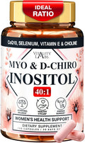 Myo-inositol & D-chiro Inositol 40:1 - Complemento para Mujer con CoQ10, Colina y Selenio - 120 Cápsulas