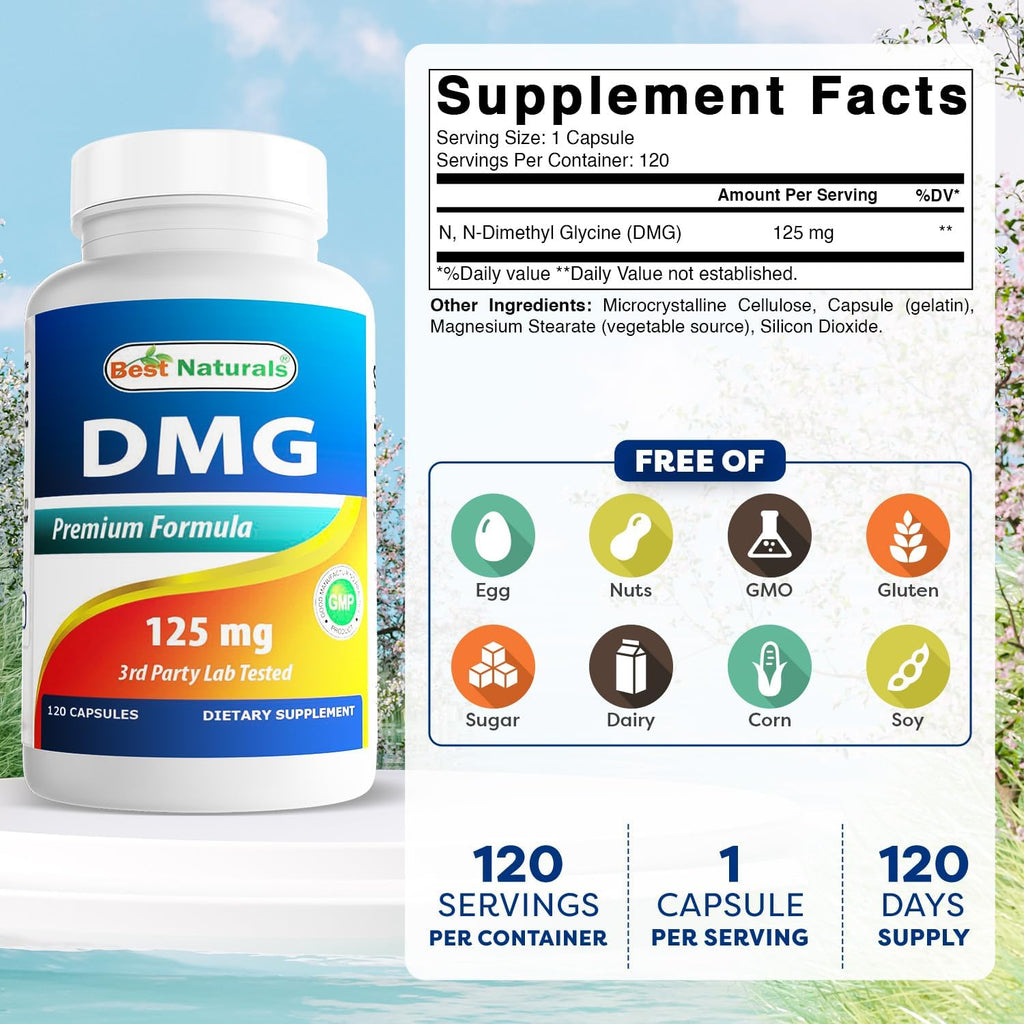 Best Naturals DMG 125 mg - 120 Cápsulas