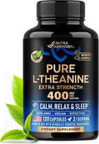 L-Teanina 400 mg | Suplemento de Relajación y Sueño | 240 Cápsulas Veganas