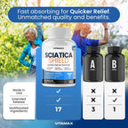 Sciatic Nerve Health Support Supplement – Fórmula Avanzada 10x con Ácido Alfa Lipoico, Ácido Fólico, Cúrcuma, Glucosamina, MSM y Complejo Vitamínico B – 60 Cápsulas
