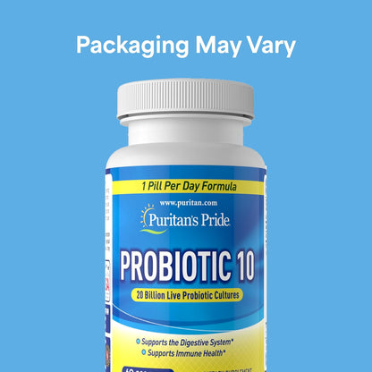 Puritan's Pride Probiotic 10 con Vitamina D, – Contribuye al mantenimiento de los huesos en condiciones normales. – Image 2