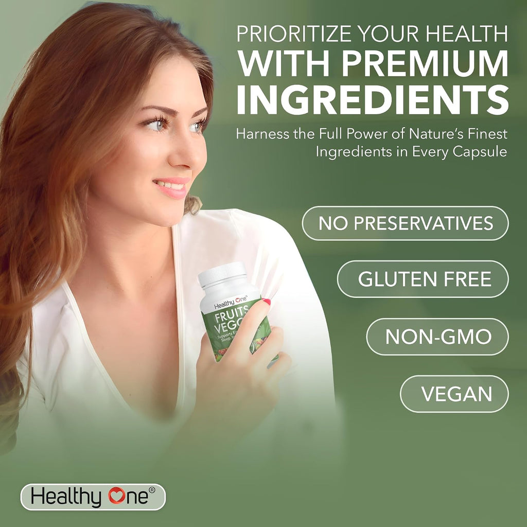 Healthy One Fruits & Veggies Formula - 27 Alimentos Integrales Ecológicos - 120 Cápsulas