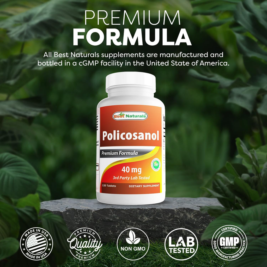 Best Naturals Policosanol 40mg, 120 comprimidos - Apoyo cardiovascular*
