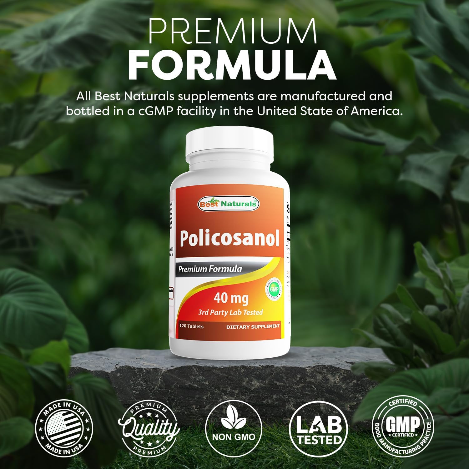 Best Naturals Policosanol 40mg, 120 comprimidos - Apoyo cardiovascular*