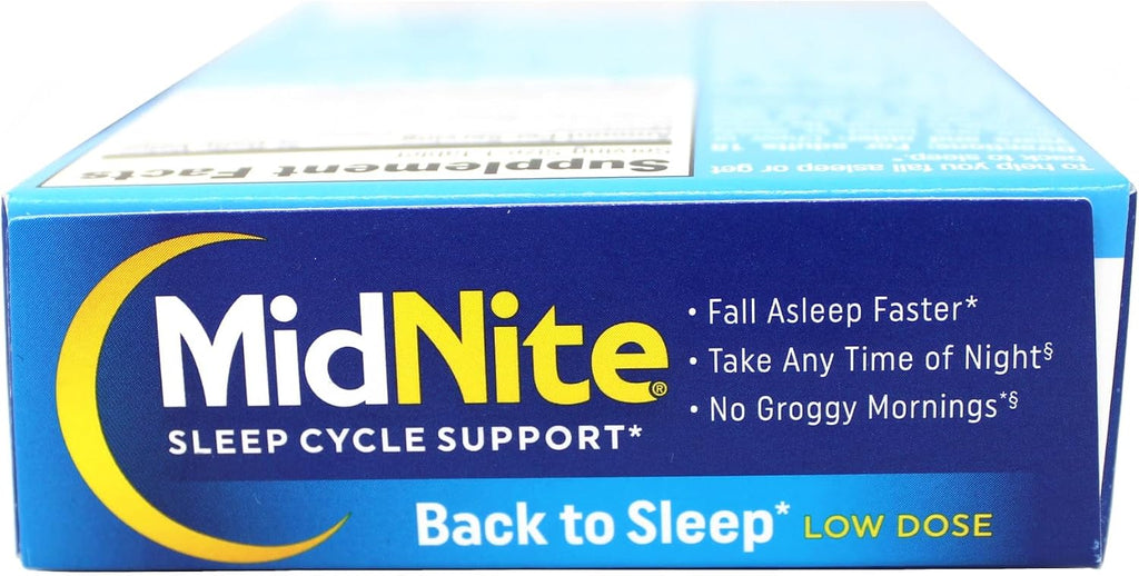 MidNite Melatonina Baja Dosis 1.5 mg con Mezcla Herbal – 30 Comprimidos de Fusión Rápida (Pack de 4)