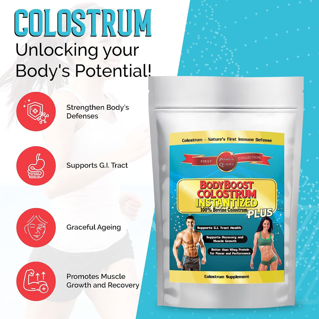 BodyBoost Colostrum Instantized - Polvo de Calostro Bovino 99.5%, 2 x 454 g