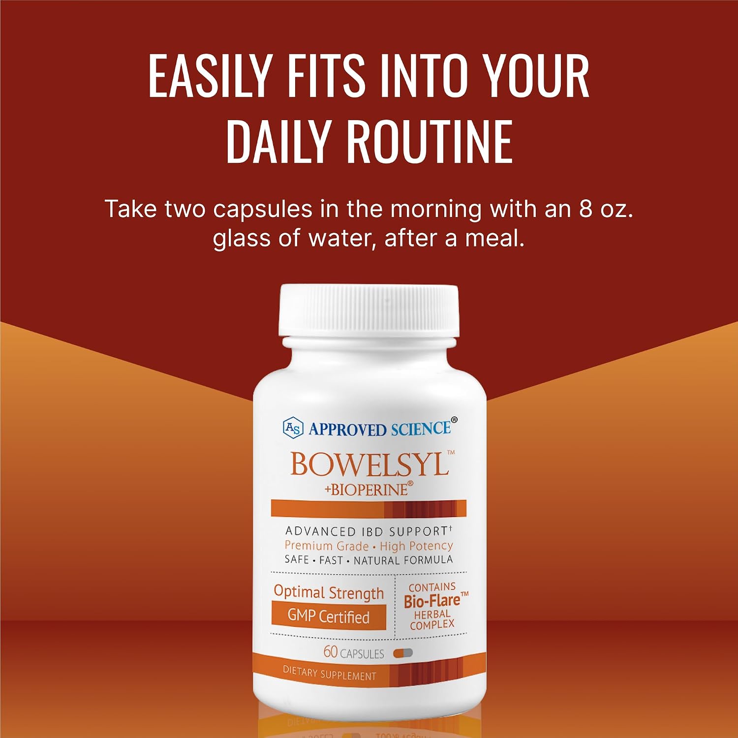 Approved Science Bowelsyl - 360 Cápsulas - Soporte para el Tracto GI, Calma el Colon, Restaura Nutrientes - Alta Absorción - Natural, No OGM