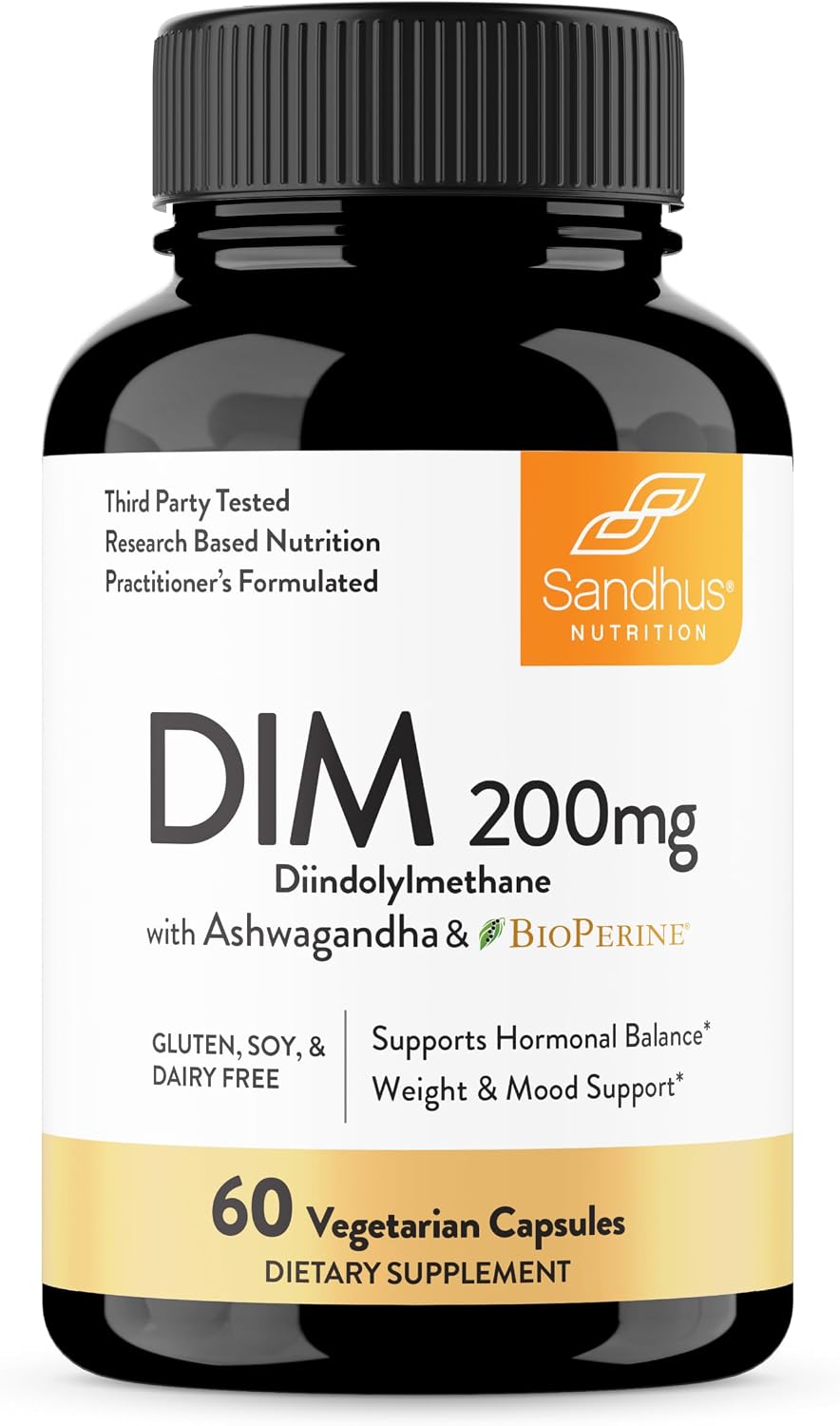 Sandhu's DIM 200 mg - 60 Cápsulas - Diindolilmetano con Ashwagandha y Bioperina