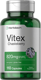 Horbäach Vitex Berry | 110 Cápsulas | Sauzgatillo (Agnus-Castus) | No GMO, Sin Gluten