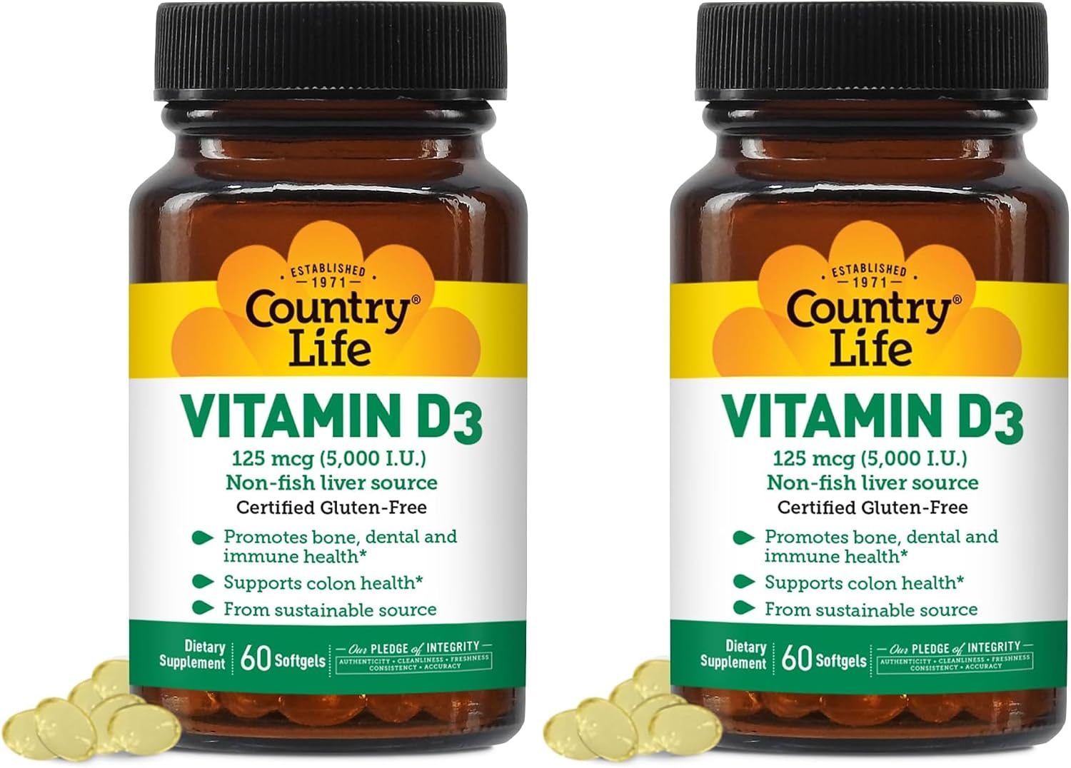 Country Life Vitamina D3 5000 IU – 60 Cápsulas Blandas