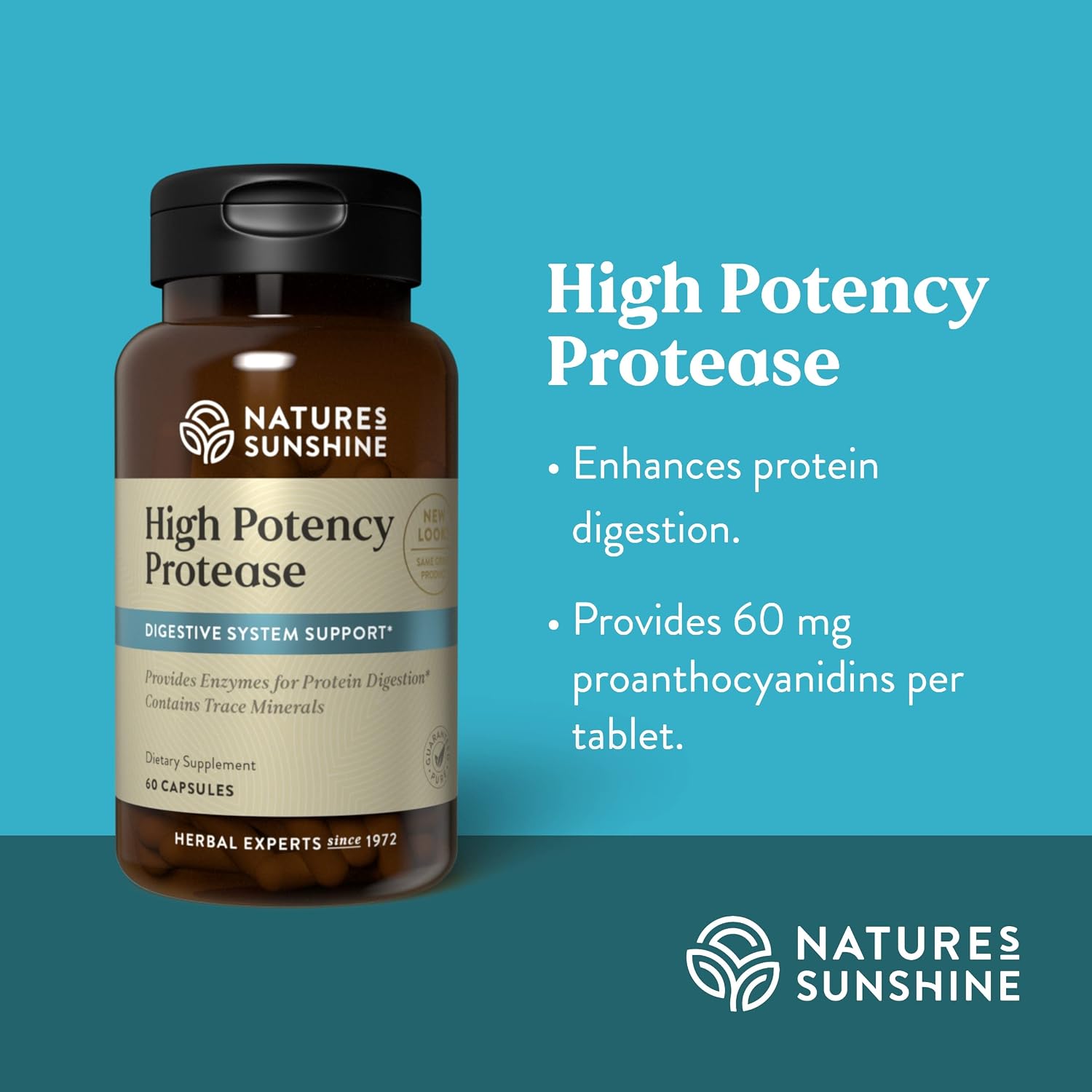 Nature's Sunshine Proteasa de Alta Potencia 60 Cápsulas
