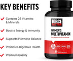 Force Factor Multivitamínico para Mujeres, Apoyo al Equilibrio Hormonal, Energía, Inmunidad y Salud Digestiva, con 20 Vitaminas y Minerales, Ashwagandha, Sauzgatillo y Más, 60 Comprimidos