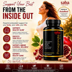 Saba Pomegranate Plus | Suplemento antioxidante con Astaxantina y Granada | 60 Cápsulas