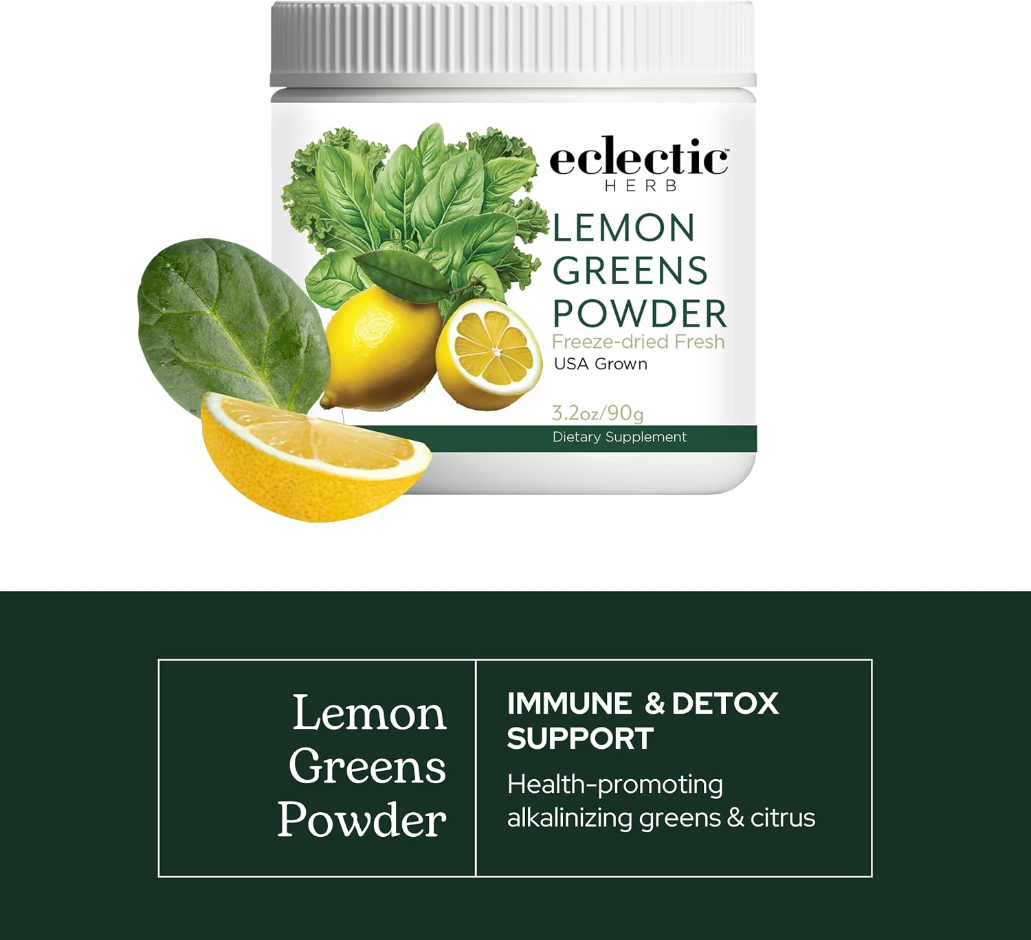Eclectic Herb - Lemon Greens Powder: Mezcla de verduras y frutas ecológicas en polvo
