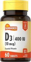 Sundance Vitamina D3 400 UI (10 mcg) - 60 Comprimidos Vegetarianos
