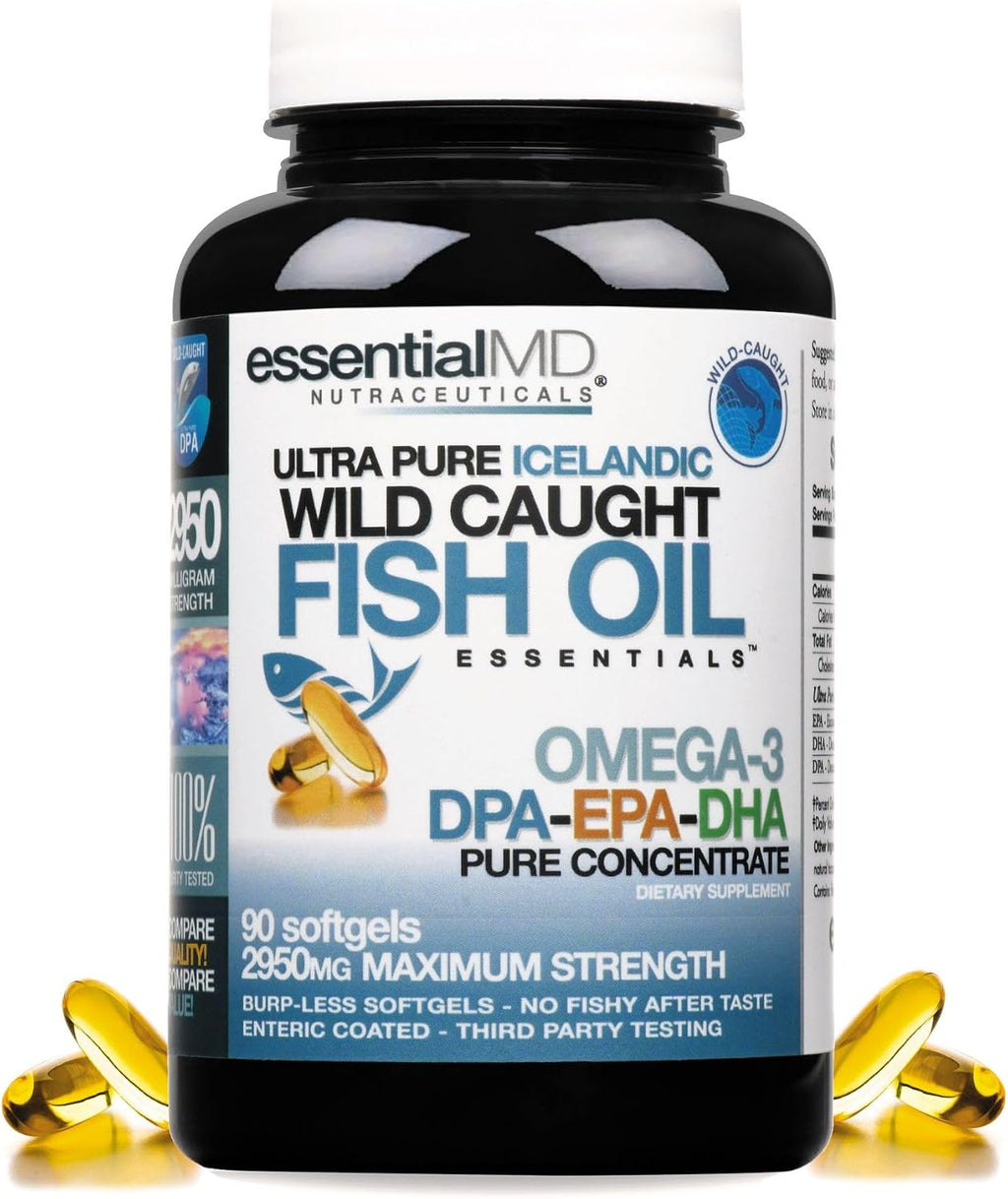 Essential MD Triple Strength Omega-3 2900mg – Aceite de Pescado Islandés – 90 Cápsulas Blandas