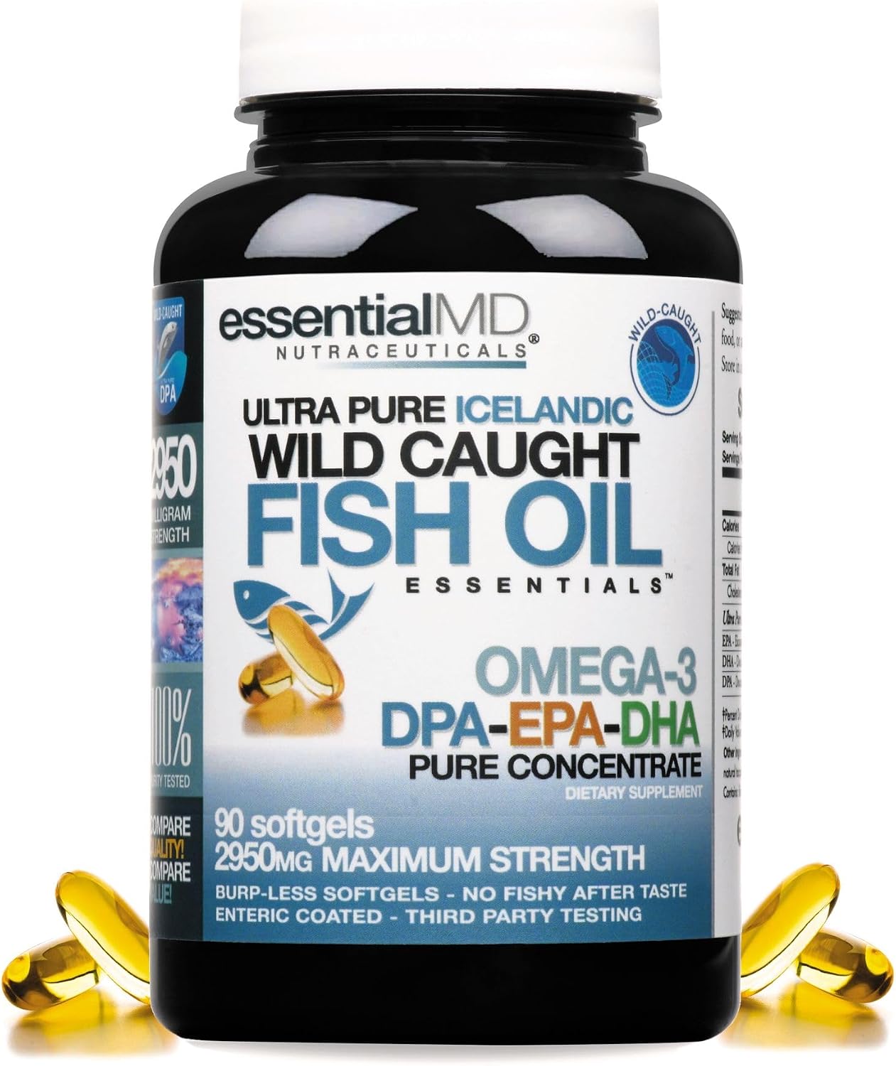 Essential MD Triple Strength Omega-3 2900mg – Aceite de Pescado Islandés – 90 Cápsulas Blandas