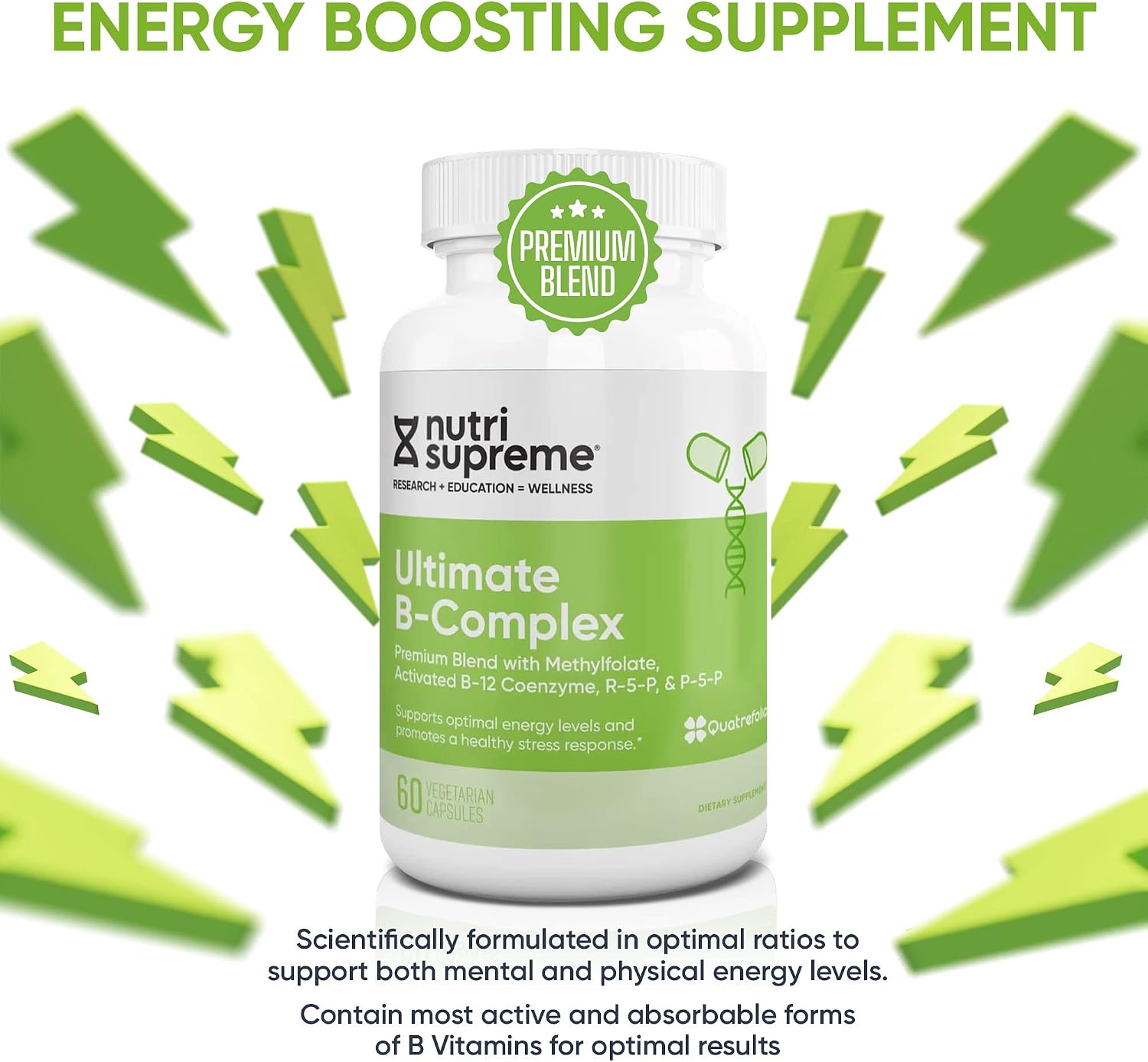Nutri Supreme Ultimate B Complex - Complejo B con Metilfolato - 60 Cápsulas