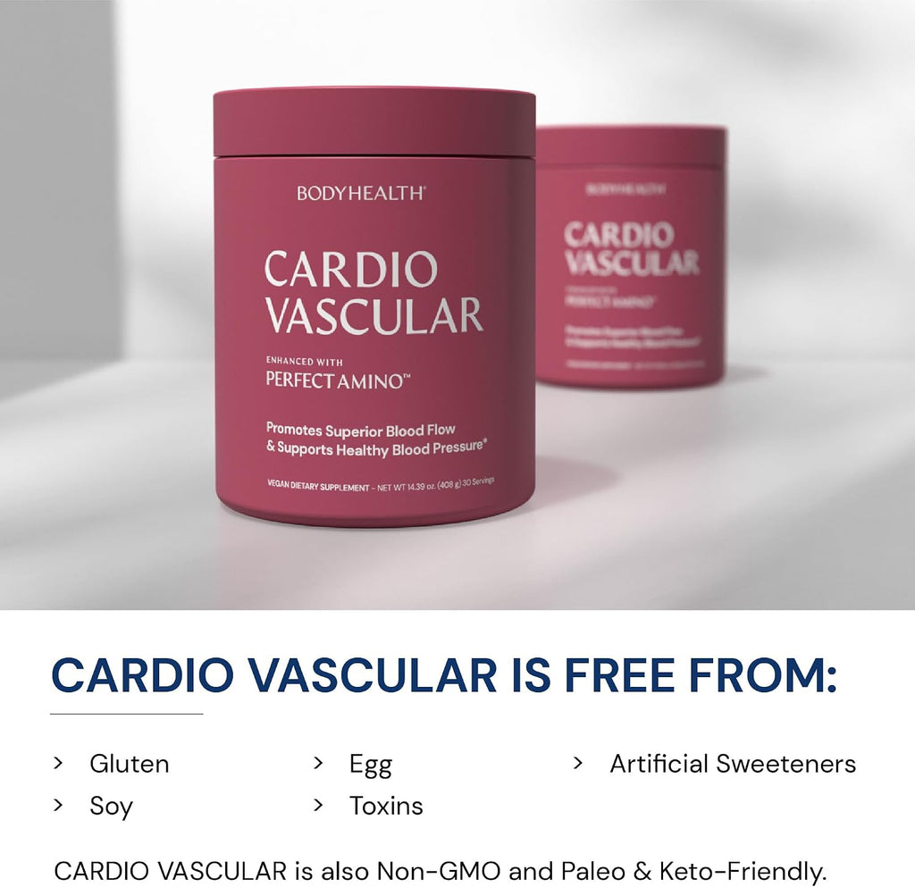 BodyHealth Cardio Vascular con PerfectAmino - Suplemento para la salud del corazón y circulación, 30 dosis, sabor chocolate