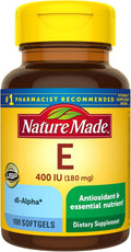 Nature Made Vitamina E 180 mg (400 UI) dl-Alfa, 100 Cápsulas (Pack de 3)