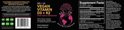 All In Nutritionals Vegan Vitamin D3 + – Calidad del producto: All In Nutritionals formula sus productos con – Image 6