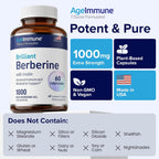 AgeImmune Berberina 1000mg con Inulina Prebiótico
