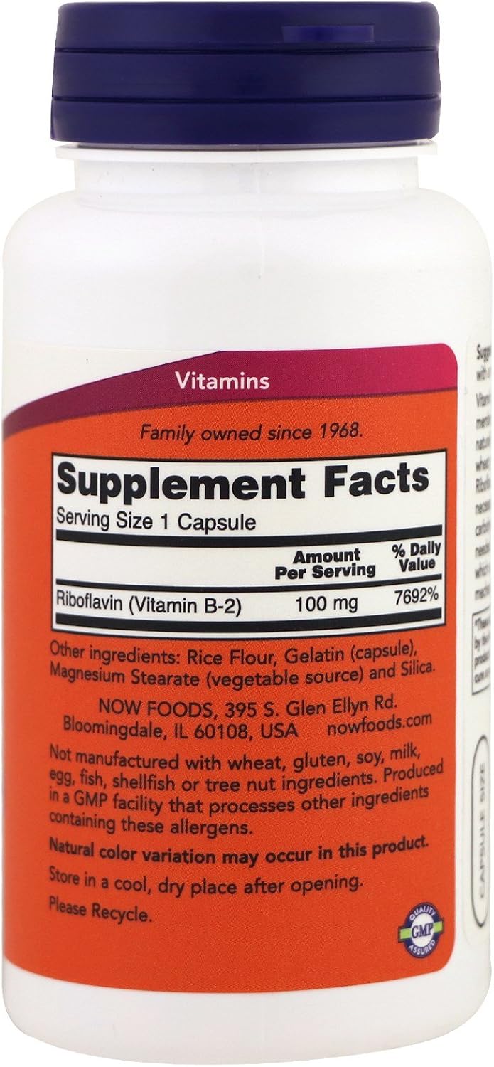 Vitamina B-2 (Riboflavina) 100 mg, 100 Cápsulas (Pack de 3)