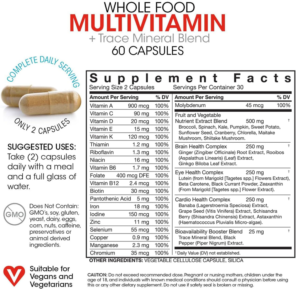 Silver Fern Whole Food Daily Multi Vitamin – Multivitamínico diario con minerales traza