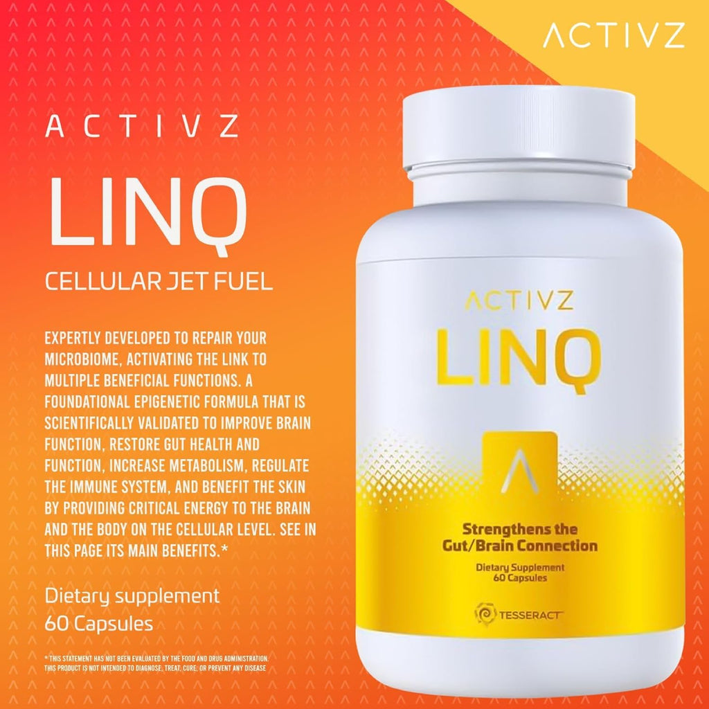 ACTIVZ LINQ - Fórmula Epigenética Avanzada para Función Cerebral, Salud Intestinal, Piel Radiante y Apoyo Inmunológico - 60 Cápsulas