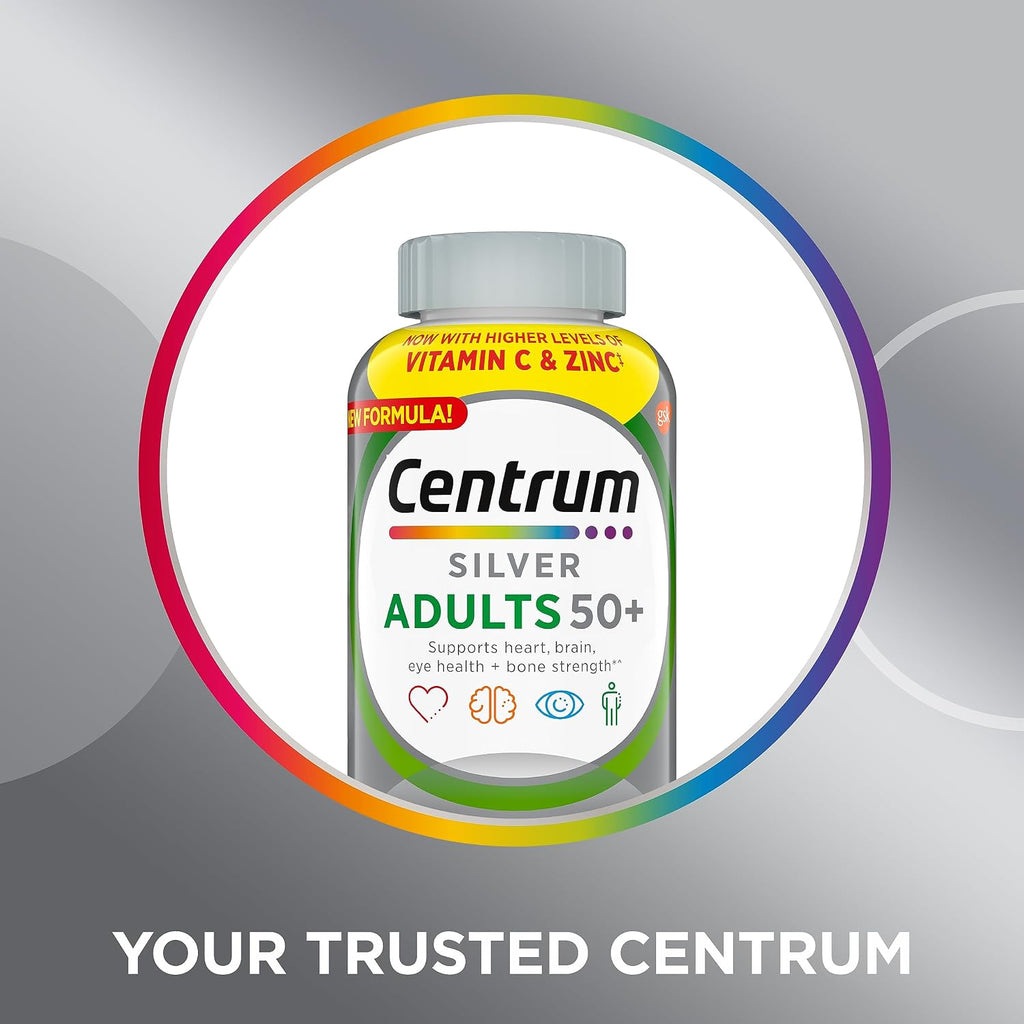 Centrum Silver Multivitamínico para Adultos 50+, con Vitamina D3, 220 Comprimidos