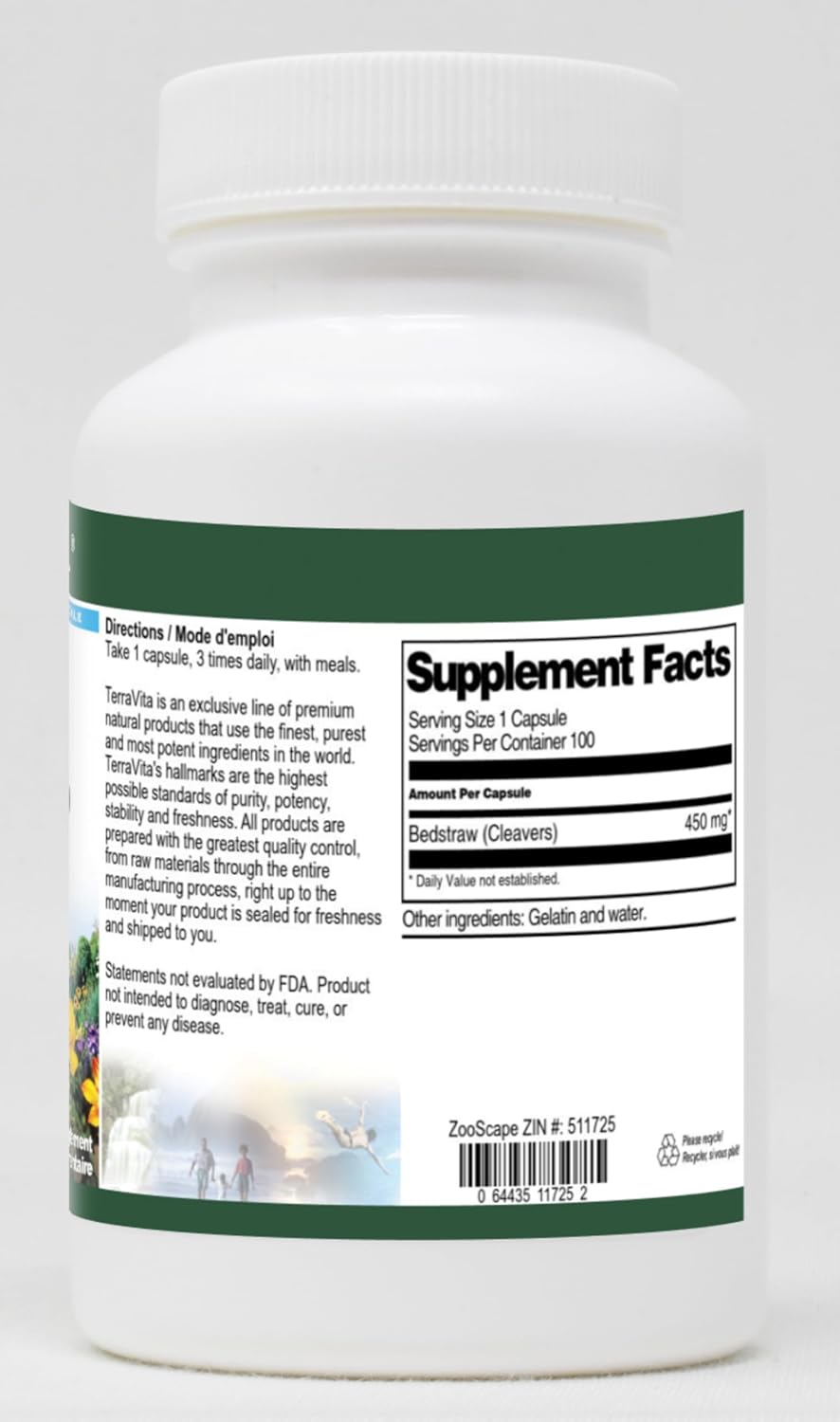 Cleavers (Galium aparine) - 450 mg, 100 Cápsulas