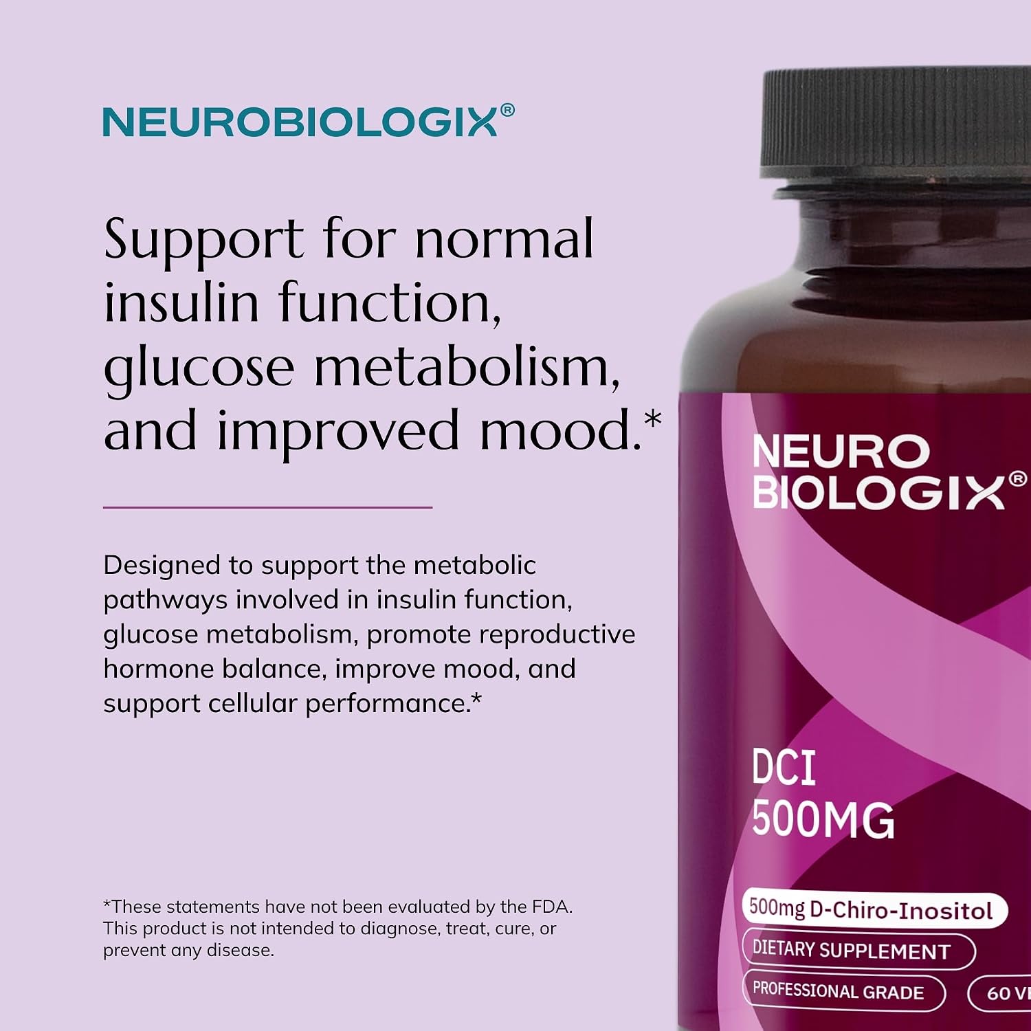 Neurobiologix D-Chiro Inositol 500 mg, 60 Cápsulas Vegetales