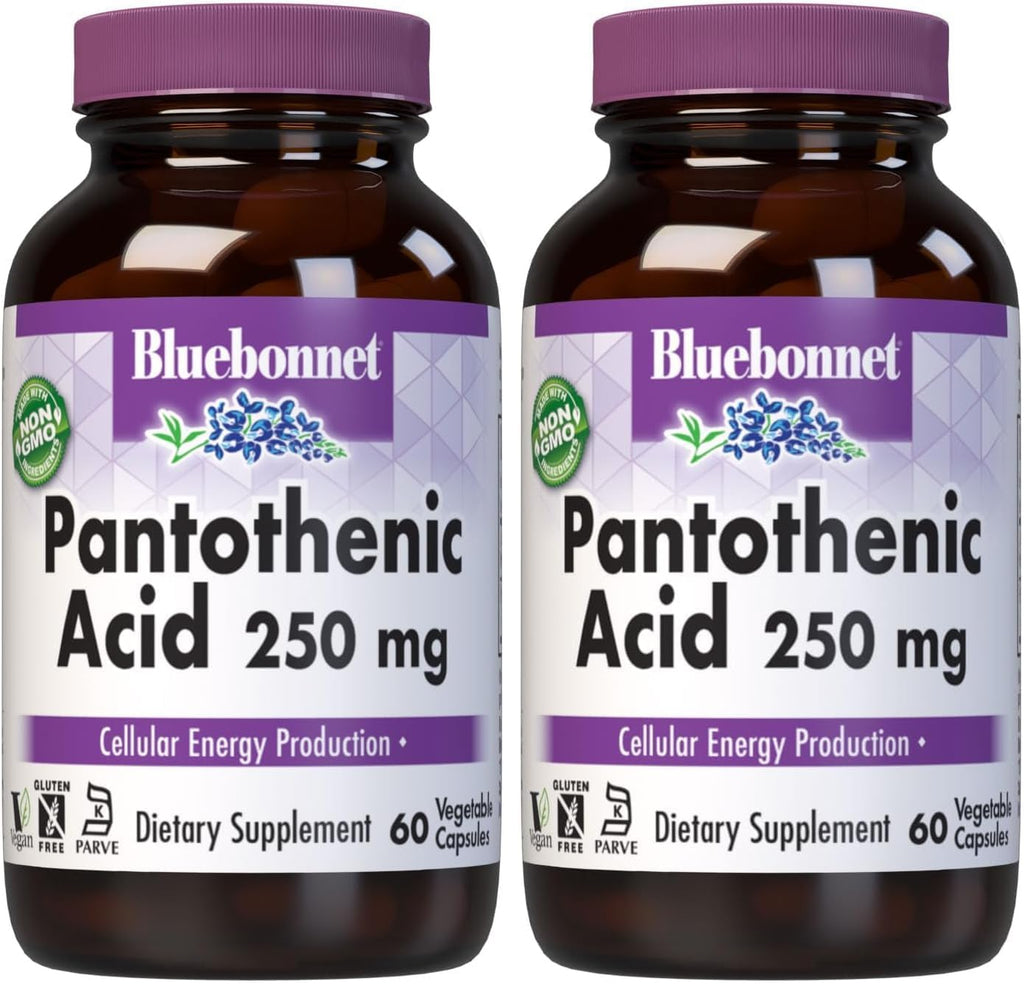 BlueBonnet Ácido Pantoténico 250 mg - 60 Cápsulas Vegetales