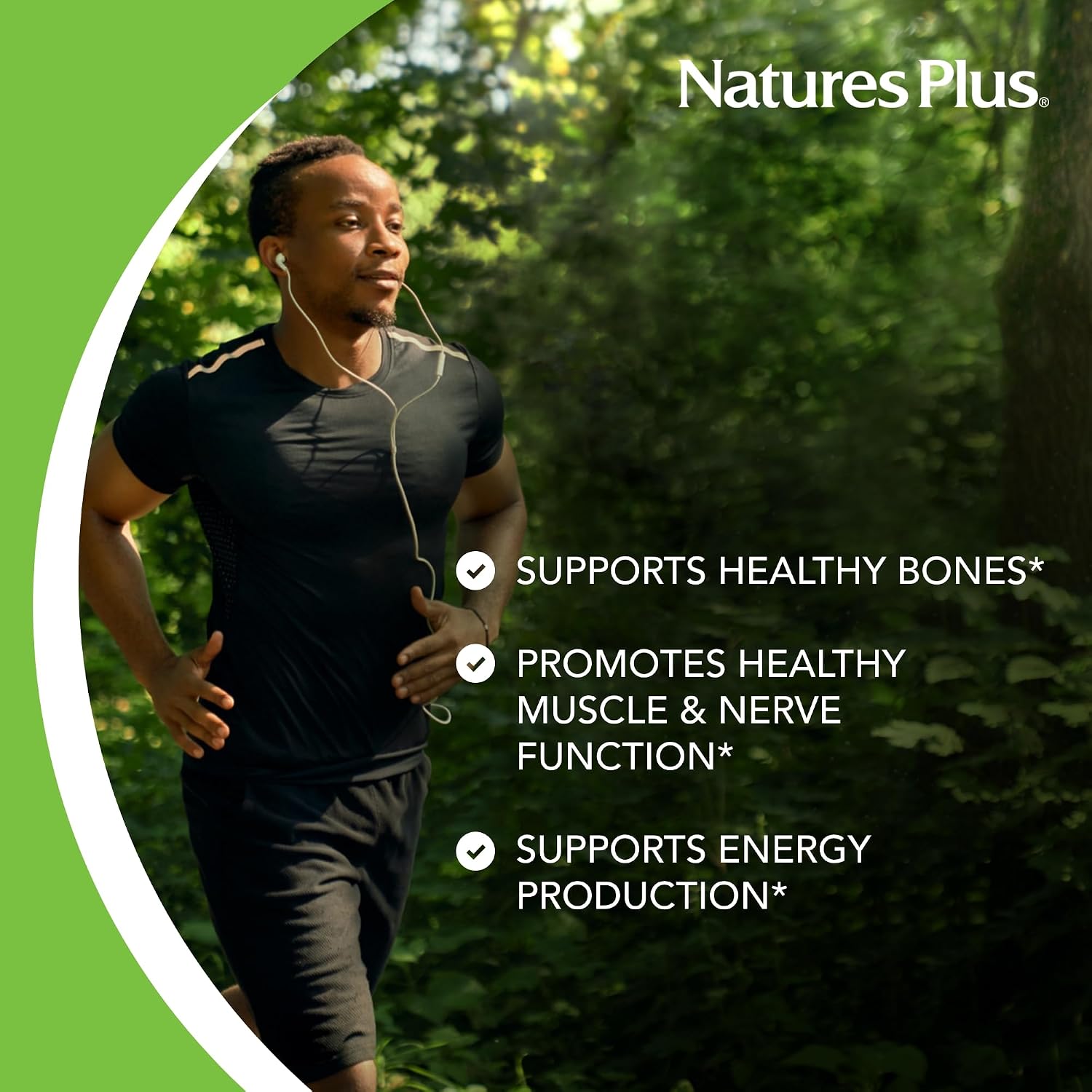 NaturesPlus Cal/Mag Citrate - 90 Vegetarian Capsules - 500mg Calcium, 250mg Magnesium - Bone, Muscle & Nerve Health