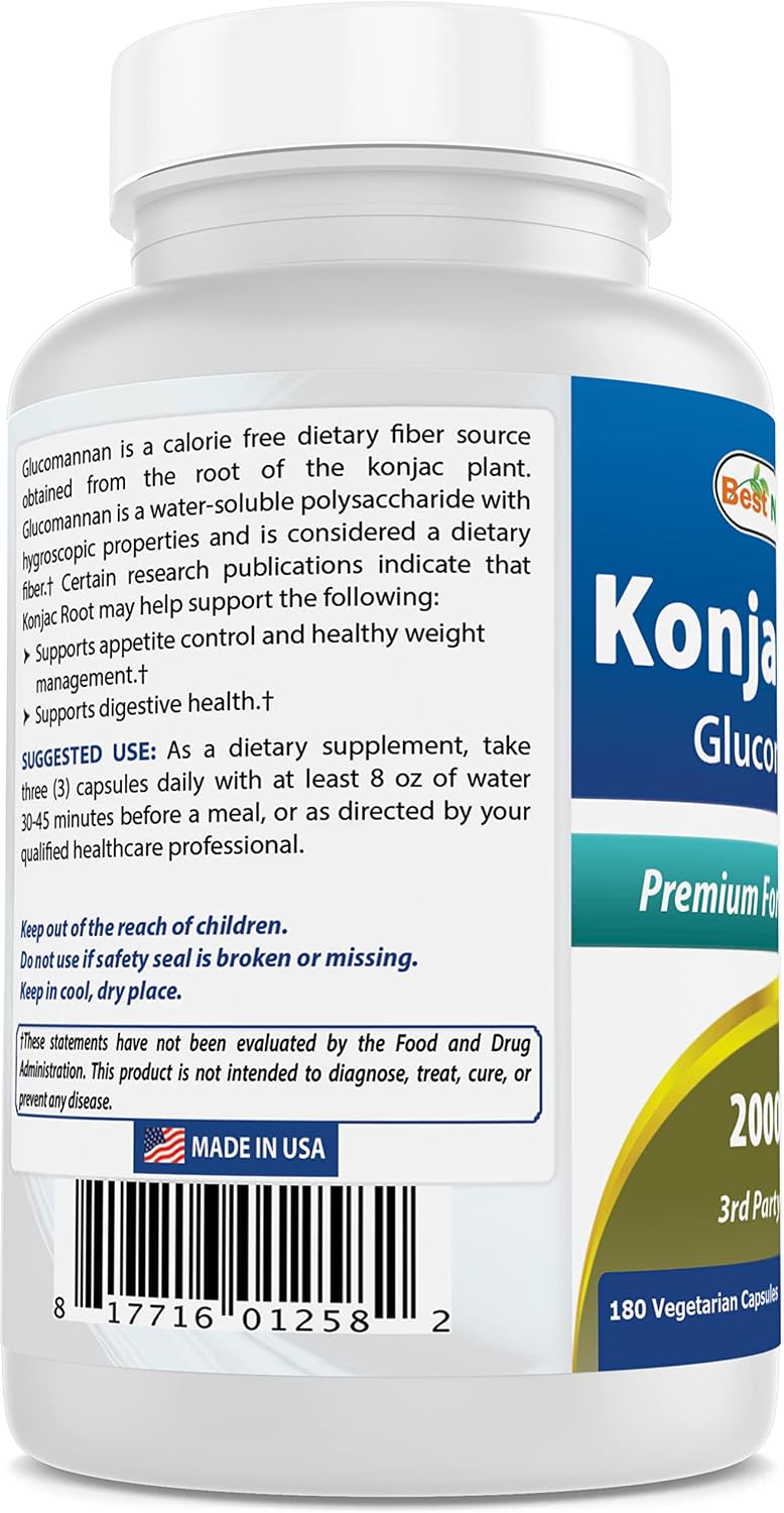 Best Naturals Raíz de Konjac 2000mg, 180 Cápsulas