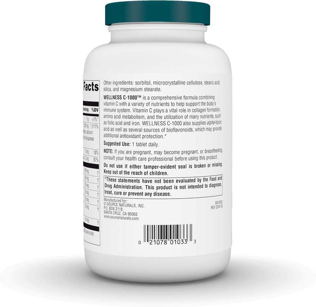 Source Naturals Wellness C-1000, 1000 mg - 200 Comprimidos