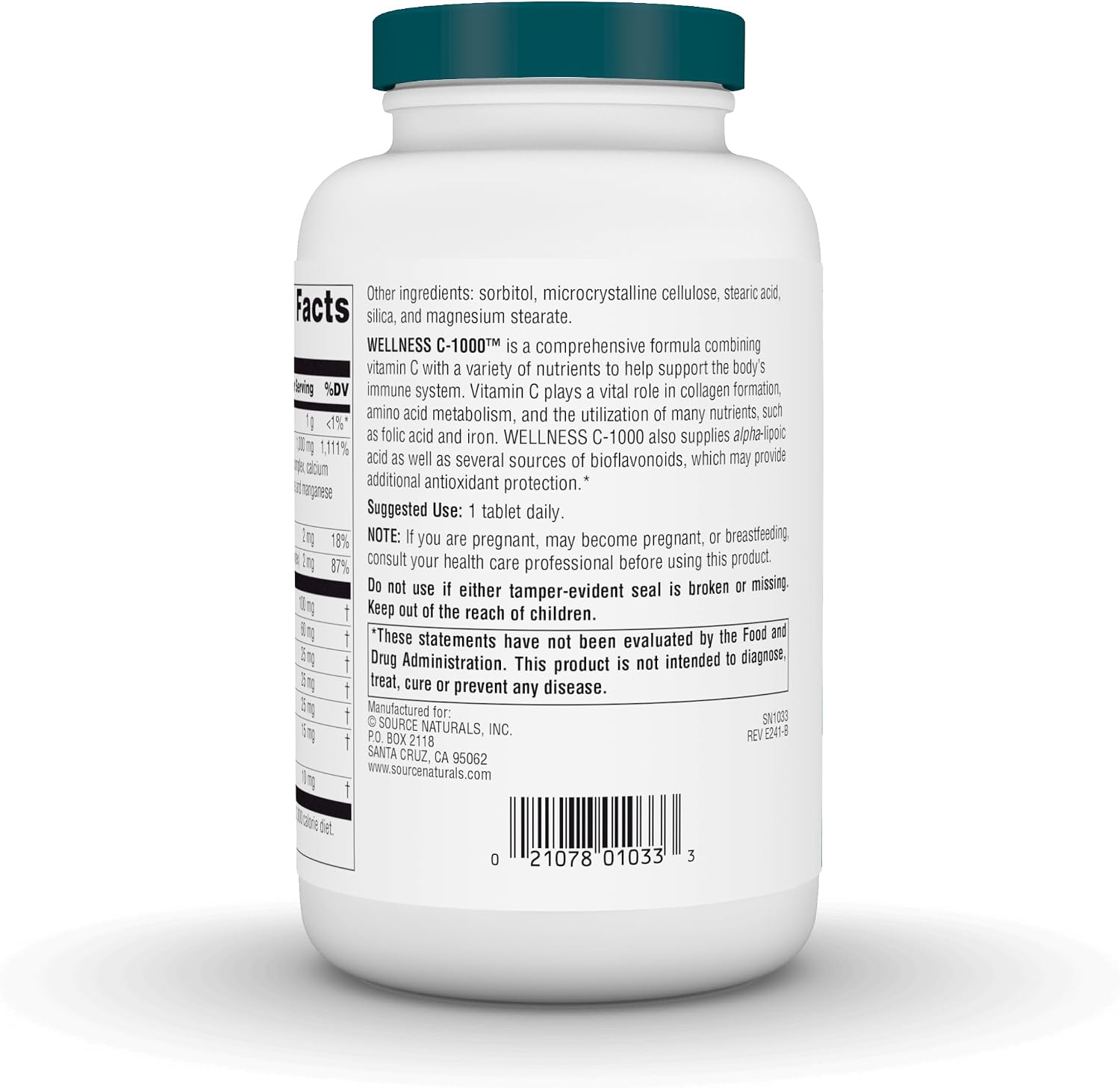 Source Naturals Wellness C-1000, 1000 mg - 200 Comprimidos