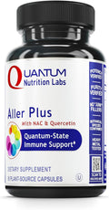 Quantum Nutrition Labs Aller Plus - Suplemento para la Salud Pulmonar con NAC, Bromelina y Quercetina, 90 Cápsulas Vegetales
