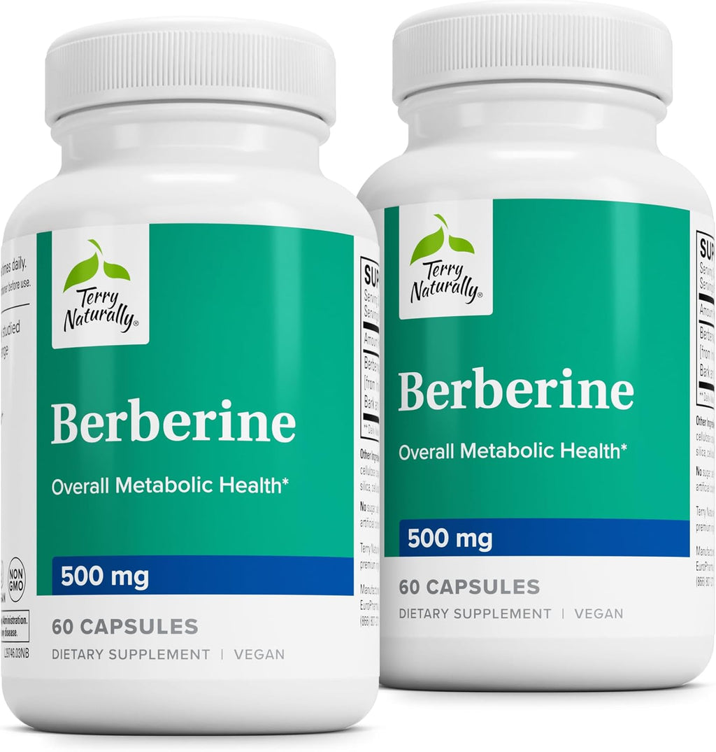 Terry Naturally Berberine - Suplemento con Berberina - 60 Cápsulas (Pack de 2)