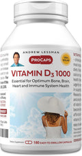 ANDREW LESSMAN Vitamina D3 1000 IU - 180 Cápsulas
