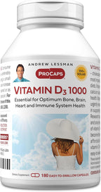 ANDREW LESSMAN Vitamina D3 1000 IU - 180 Cápsulas